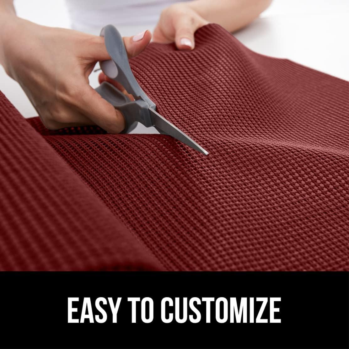 imageGORILLA GRIP powerGRIP Drawer Shelf and Cabinet Liner Thick Strong Hold NonAdhesive Liners Protect Kitchen Cabinets and Cupboard Bathroom Drawers Easy Install Breathable Mat 12 x20 GrayRed