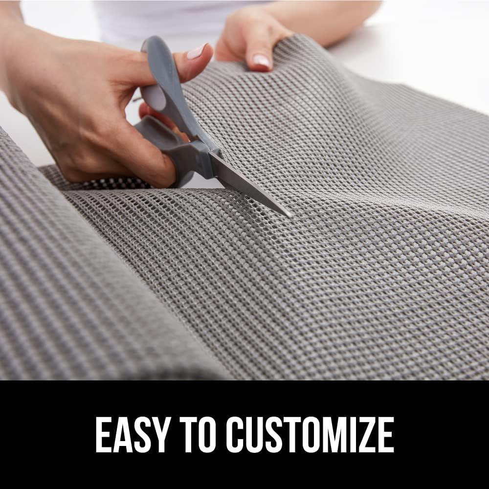 imageGORILLA GRIP powerGRIP Drawer Shelf and Cabinet Liner Thick Strong Hold NonAdhesive Liners Protect Kitchen Cabinets and Cupboard Bathroom Drawers Easy Install Breathable Mat 12 x20 GrayGray