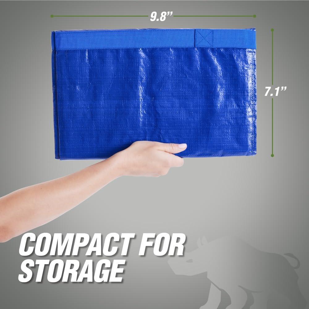 imageRUGGED RHINO Heavy Duty Extra Large Blue Moving Bags Durable Bag with Strong Handles and Zipper Moving Boxes Alternative for College Packing Holiday Dcor Space Saving Storage with Label 2 PackTranslucentBlue