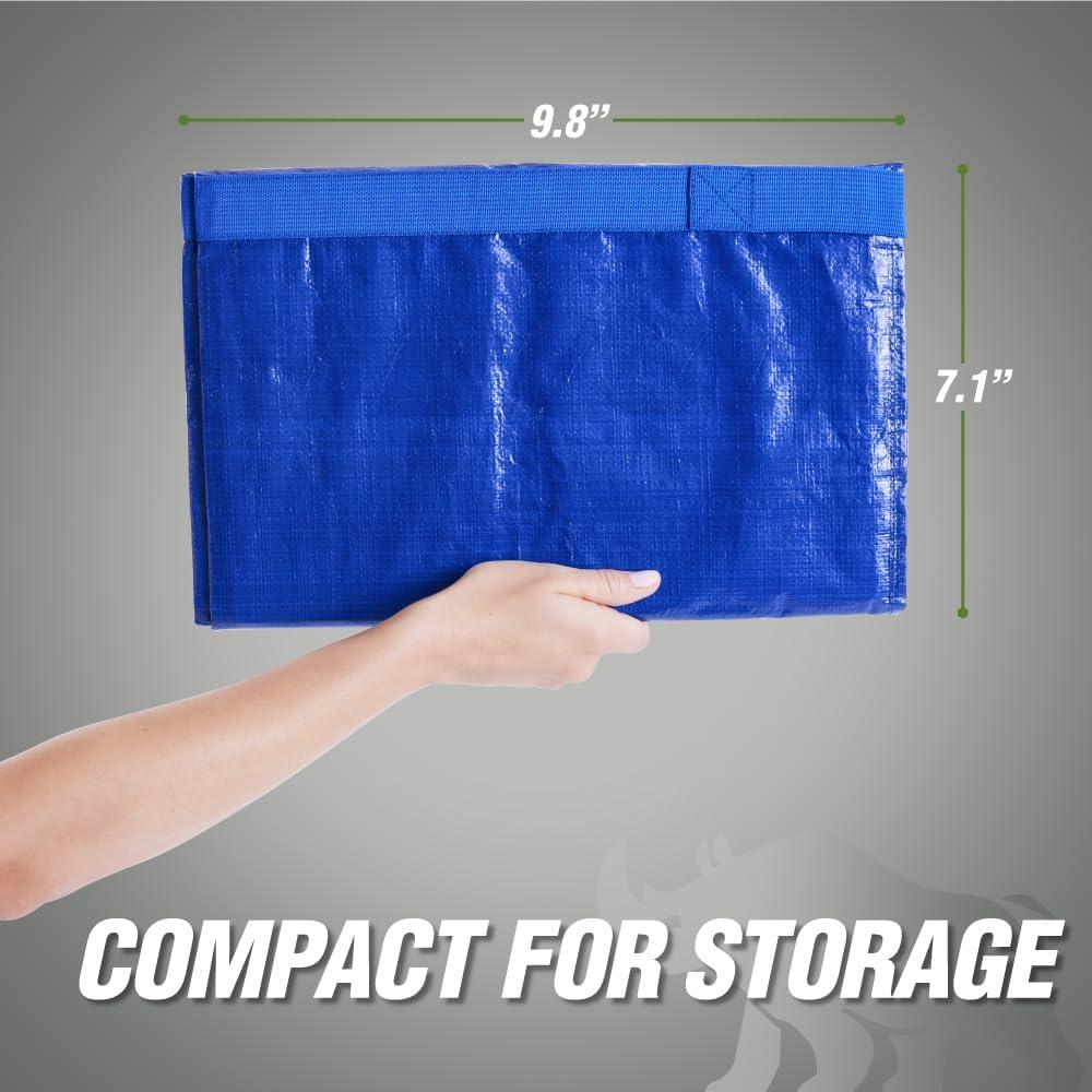 imageRUGGED RHINO Heavy Duty Extra Large Blue Moving Bags Durable Bag with Strong Handles and Zipper Moving Boxes Alternative for College Packing Holiday Dcor Space Saving Storage with Label 2 PackTranslucent