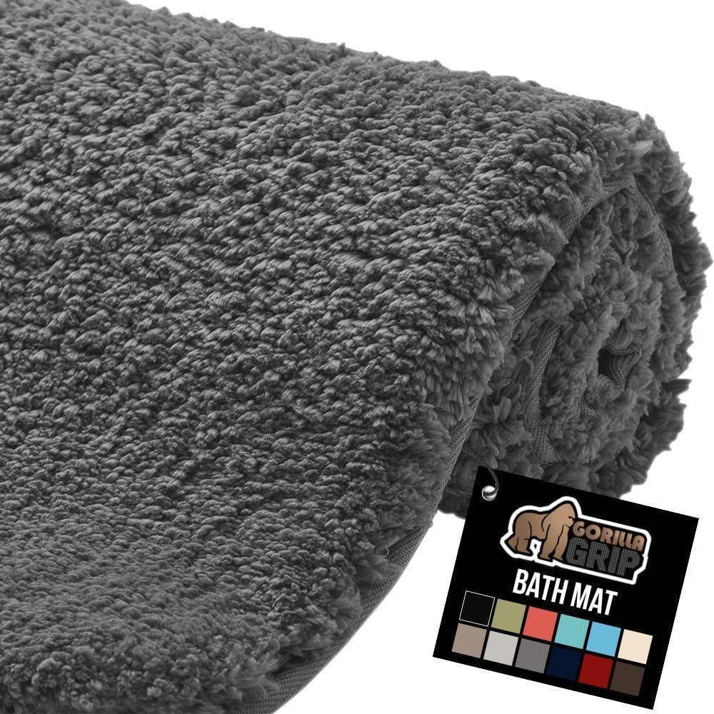 imageGORILLA GRIP Bathroom Rugs Ultra Soft Absorbent Mat Thick Plush Bath Rug Machine Washable Microfiber Quick Dry Mats for Shower Bathtub and Floor Home Decor Accessories 24x17 GreyCharcoal