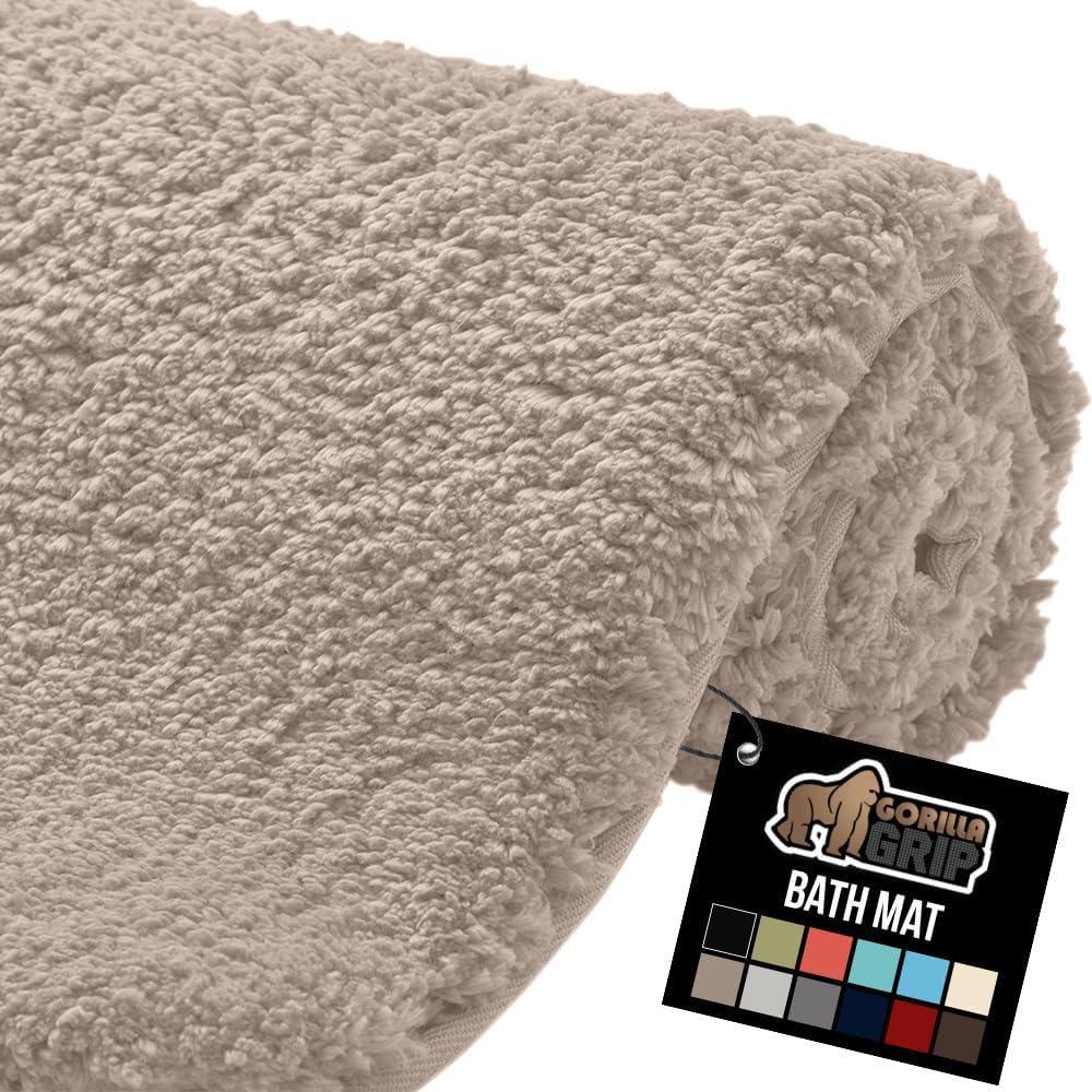 imageGORILLA GRIP Bathroom Rugs Ultra Soft Absorbent Mat Thick Plush Bath Rug Machine Washable Microfiber Quick Dry Mats for Shower Bathtub and Floor Home Decor Accessories 24x17 GreyBeige