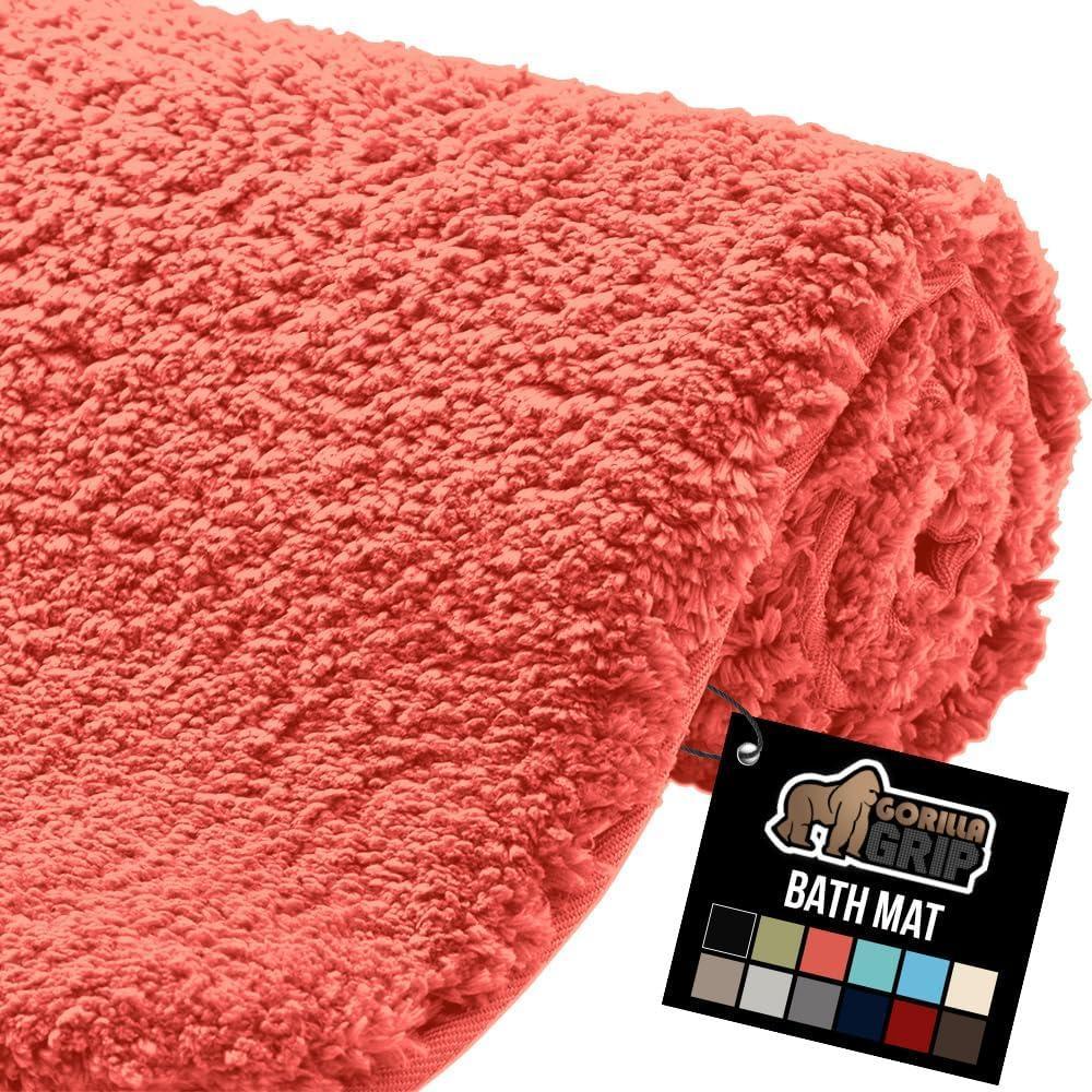 imageGORILLA GRIP Bathroom Rugs Ultra Soft Absorbent Mat Thick Plush Bath Rug Machine Washable Microfiber Quick Dry Mats for Shower Bathtub and Floor Home Decor Accessories 24x17 GreyCoral