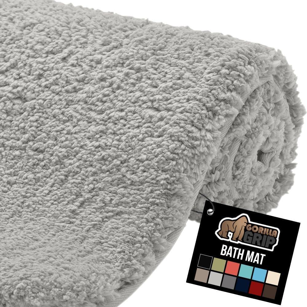 imageGORILLA GRIP Bathroom Rugs Ultra Soft Absorbent Mat Thick Plush Bath Rug Machine Washable Microfiber Quick Dry Mats for Shower Bathtub and Floor Home Decor Accessories 24x17 GreyLight Gray
