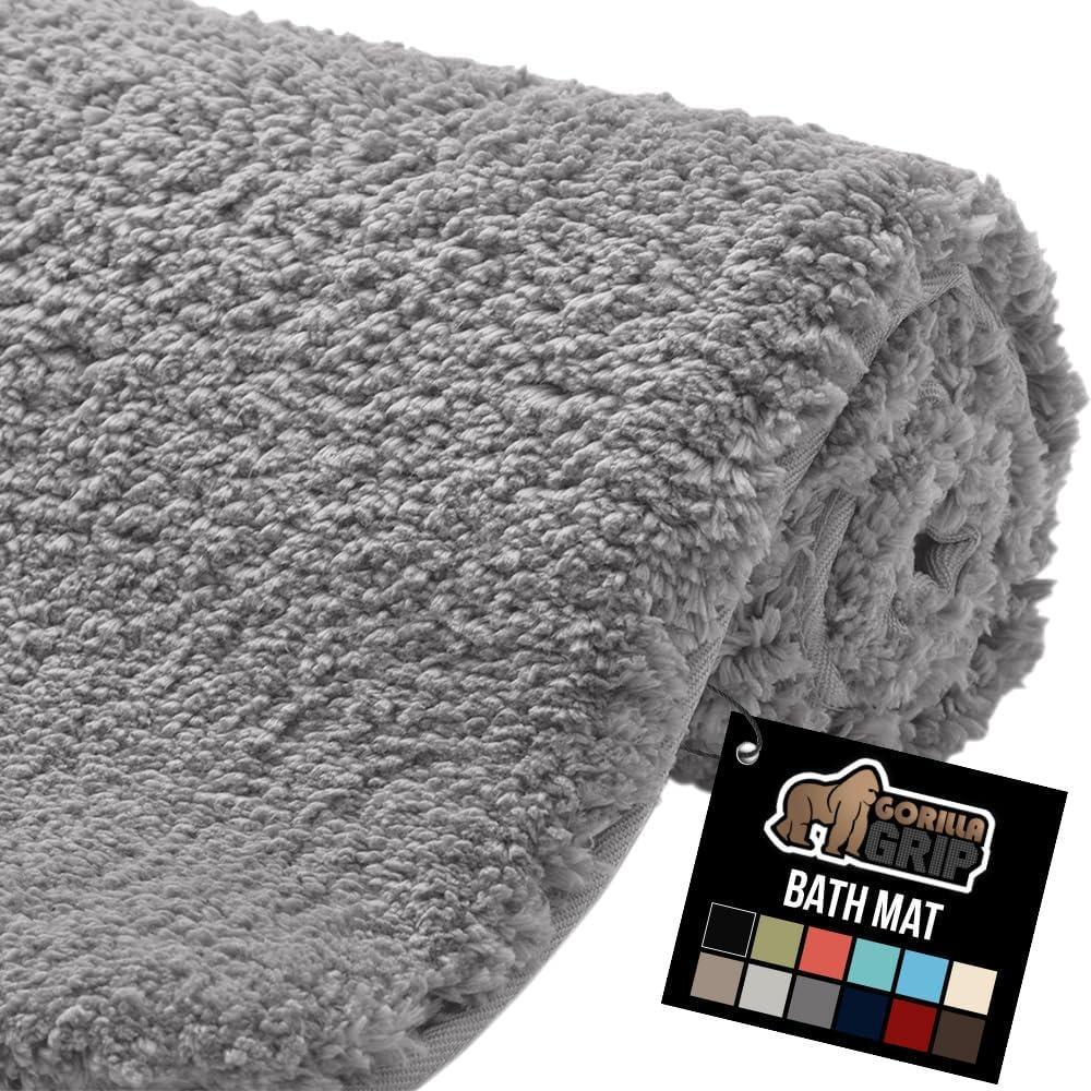 imageGORILLA GRIP Bathroom Rugs Ultra Soft Absorbent Mat Thick Plush Bath Rug Machine Washable Microfiber Quick Dry Mats for Shower Bathtub and Floor Home Decor Accessories 24x17 GreyGrey