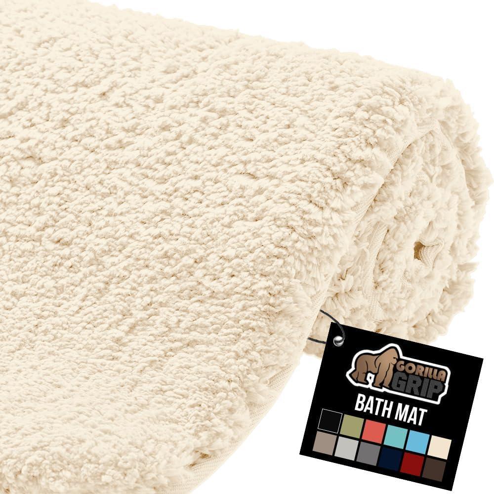 imageGORILLA GRIP Bathroom Rugs Ultra Soft Absorbent Mat Thick Plush Bath Rug Machine Washable Microfiber Quick Dry Mats for Shower Bathtub and Floor Home Decor Accessories 24x17 GreyIvory