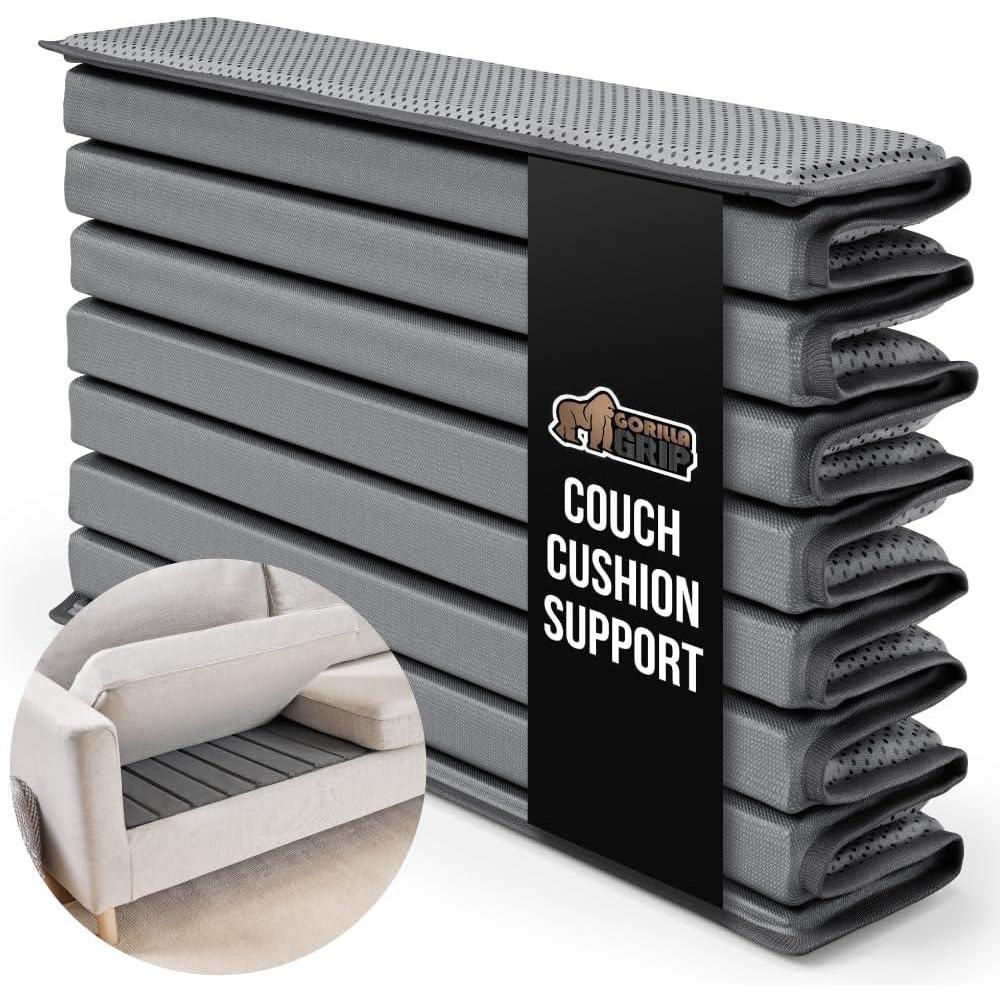 imageGORILLA GRIP Heavy Duty Couch Cushion Support Board to Fix Sagging Sofas 215 x 70 Sofa Thick Plywood Boards Add Strong Seat Supports Stays in Place Replacement Stuffing Under Couches GreyGrey