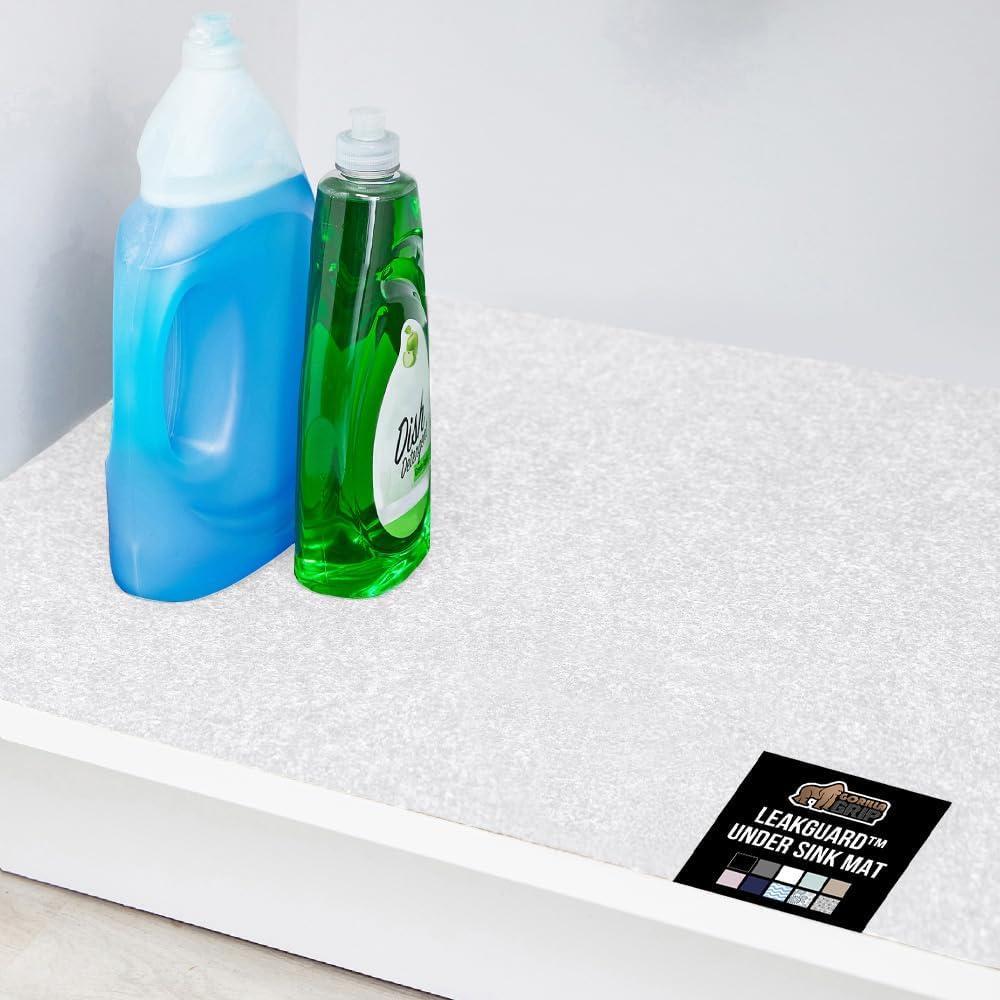 imageGORILLA GRIP LeakGuard NonAdhesive Under Sink Mat for Kitchen Cabinet Waterproof Quick Dry Shelf Liner Durable Absorbent Felt Mats for Bathroom Sinks Cabinets Dresser Easy to Trim 24x30 CharcoalWhite