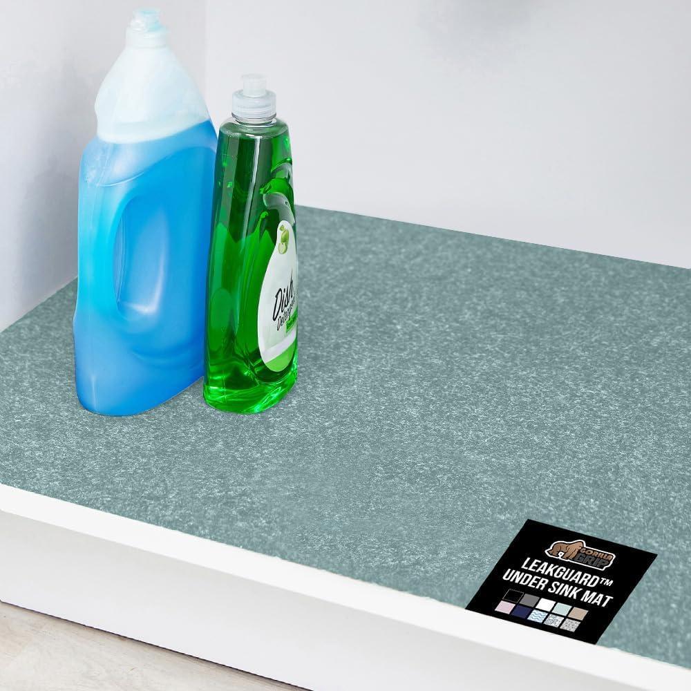 imageGORILLA GRIP LeakGuard NonAdhesive Under Sink Mat for Kitchen Cabinet Waterproof Quick Dry Shelf Liner Durable Absorbent Felt Mats for Bathroom Sinks Cabinets Dresser Easy to Trim 24x30 CharcoalSpa Blue