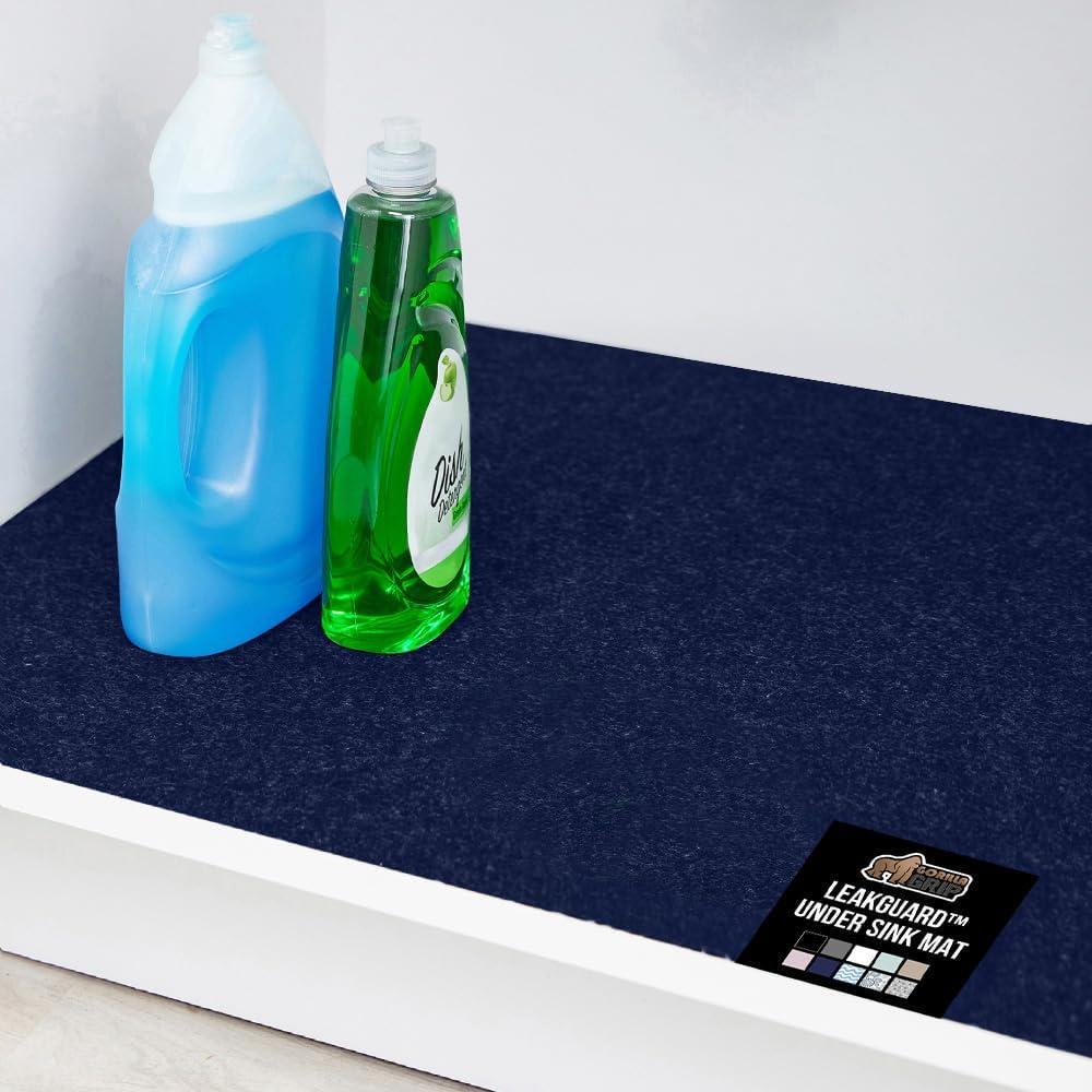 imageGORILLA GRIP LeakGuard NonAdhesive Under Sink Mat for Kitchen Cabinet Waterproof Quick Dry Shelf Liner Durable Absorbent Felt Mats for Bathroom Sinks Cabinets Dresser Easy to Trim 24x30 CharcoalNavy