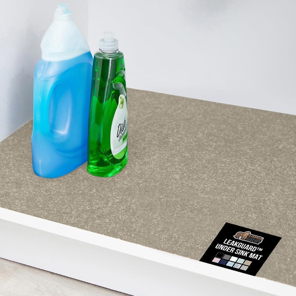 imageGORILLA GRIP LeakGuard NonAdhesive Under Sink Mat for Kitchen Cabinet Waterproof Quick Dry Shelf Liner Durable Absorbent Felt Mats for Bathroom Sinks Cabinets Dresser Easy to Trim 24x30 CharcoalBeige