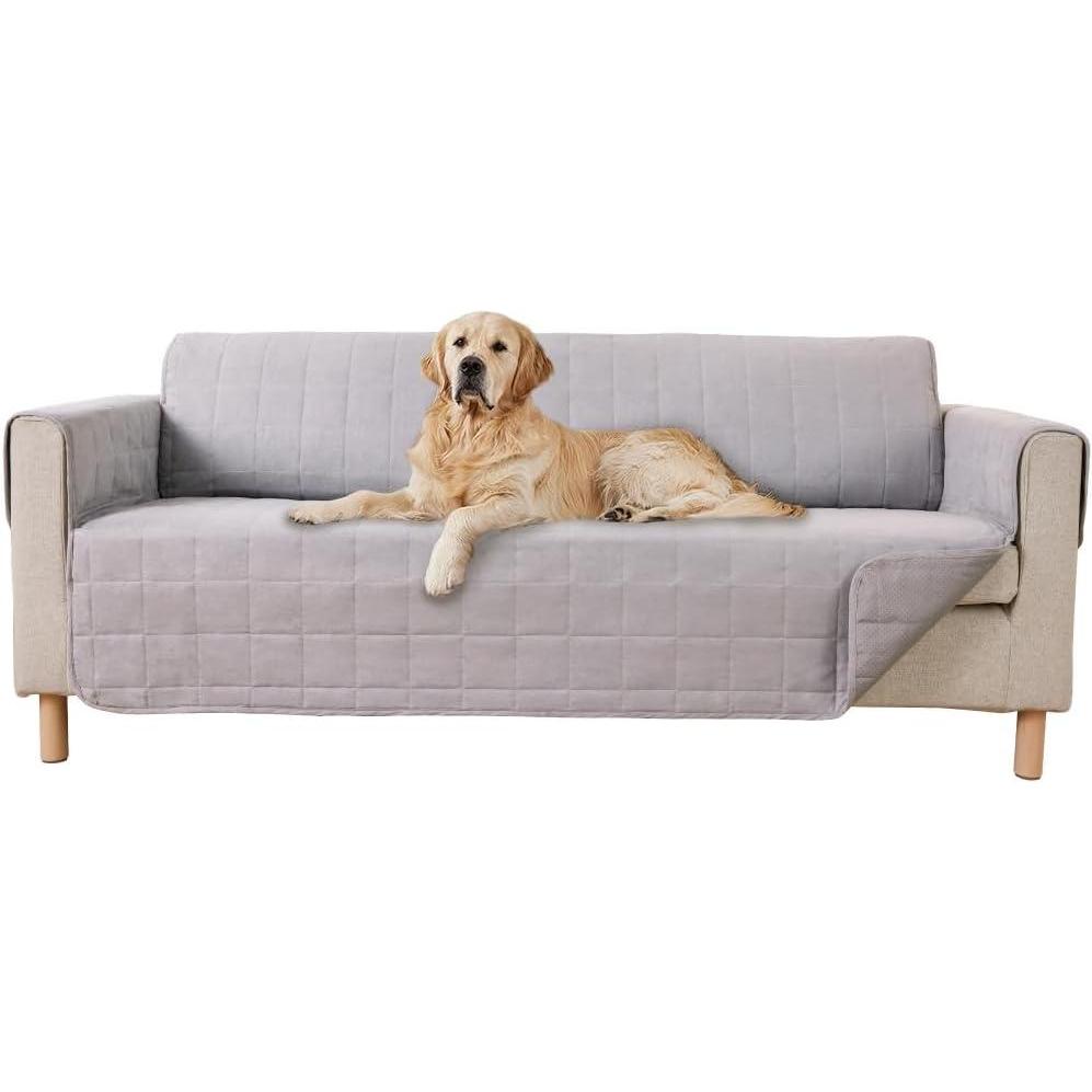 imageGORILLA GRIP Patented Waterproof SlipResistant 23 Chair Protector Cover for Leather or Fabric Couch Cushion Large Microsuede Furniture Covers Dogs Pets Machine Washable Slipcover GrayGrey