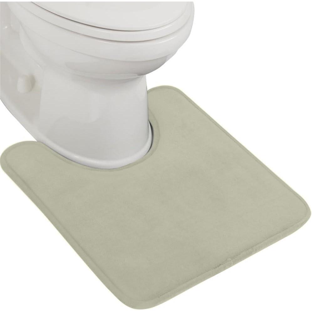 imageGORILLA GRIP Thick Memory Foam Toilet Rug for Bathroom U Shaped Washable Soft Absorbent Velvet Topside Floor Mats Machine Wash Cushioned Luxury Rugs for Bath Room 225x195 Graphite GraySage
