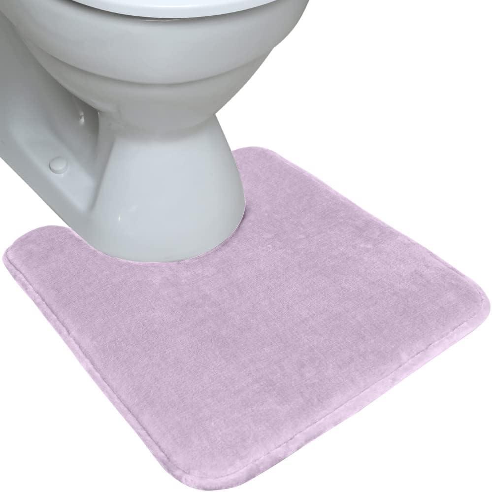 imageGORILLA GRIP Thick Memory Foam Toilet Rug for Bathroom U Shaped Washable Soft Absorbent Velvet Topside Floor Mats Machine Wash Cushioned Luxury Rugs for Bath Room 225x195 Graphite GraySoft Purple