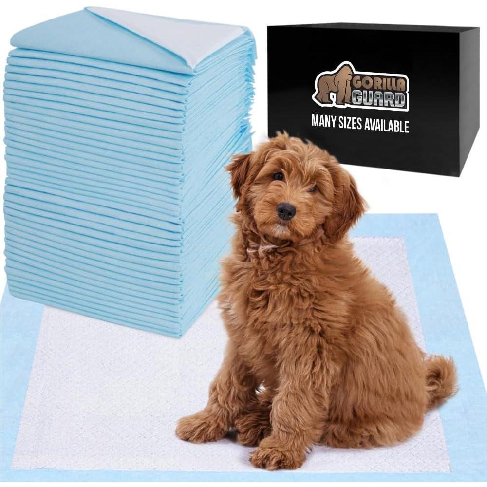 imageGorilla Guard Disposable Puppy Pads 5 Layer Pee Pads for Dogs Absorbent Diaper Changing Pad Dog Potty Training Supplies Quick Dry Pet Housebreaking Essentials for Puppies 25 Count 22x22 in22 x 22