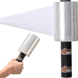 GORILLA GRIP 500% Stretch Film Heavy Duty Plastic, 1200ft Shrink Wrap Roll 17″ Puncture Resistant, Industrial Strength for Shipping, Pallet Storing, Moving, Packing Furniture Protection 1 Pack Clear(1)