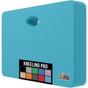 GORILLA GRIP Extra Thick Patent Pending Soft Foam Kneeling Pad, Supportive Large Cushion Knee Pads for Gardening, Baby Bath Time, Dirt and Water Resistant, Workout and Garden Supplies, 17.5×11, Black(Turquoise)