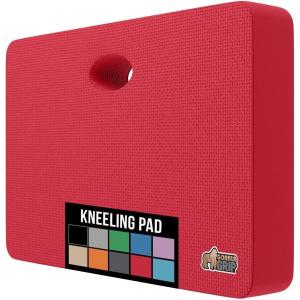 GORILLA GRIP Extra Thick Patent Pending Soft Foam Kneeling Pad, Supportive Large Cushion Knee Pads for Gardening, Baby Bath Time, Dirt and Water Resistant, Workout and Garden Supplies, 17.5×11, Black(Red)