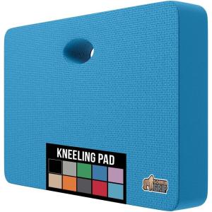 GORILLA GRIP Extra Thick Patent Pending Soft Foam Kneeling Pad, Supportive Large Cushion Knee Pads for Gardening, Baby Bath Time, Dirt and Water Resistant, Workout and Garden Supplies, 17.5×11, Black(Blue)