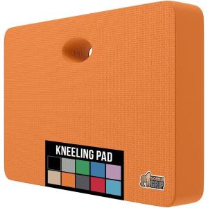 GORILLA GRIP Extra Thick Patent Pending Soft Foam Kneeling Pad, Supportive Large Cushion Knee Pads for Gardening, Baby Bath Time, Dirt and Water Resistant, Workout and Garden Supplies, 17.5×11, Black(Orange)