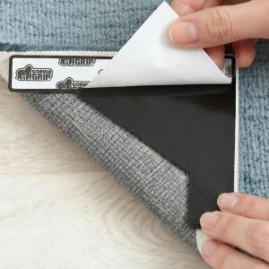 GORILLA GRIP Extra Wide Dual Sided Rug Gripper Pads, Holds Carpet in Place on Hardwood Floors and Tile, Removable Reusable Sticky Corner Grippers, Universal Fit Floor Pad for Under Area Rugs, 4 Pack(4)