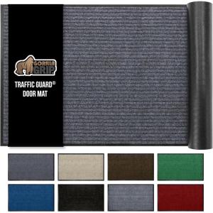 GORILLA GRIP Waterproof Traffic Guard Door Mat, 72×48, Heavy Duty Entryway Mats, Strong Backing Commercial Utility Rugs for Office Hallway, Garage Floor and Home, Low Profile Carpet, Charcoal Gray(Charcoal Gray)