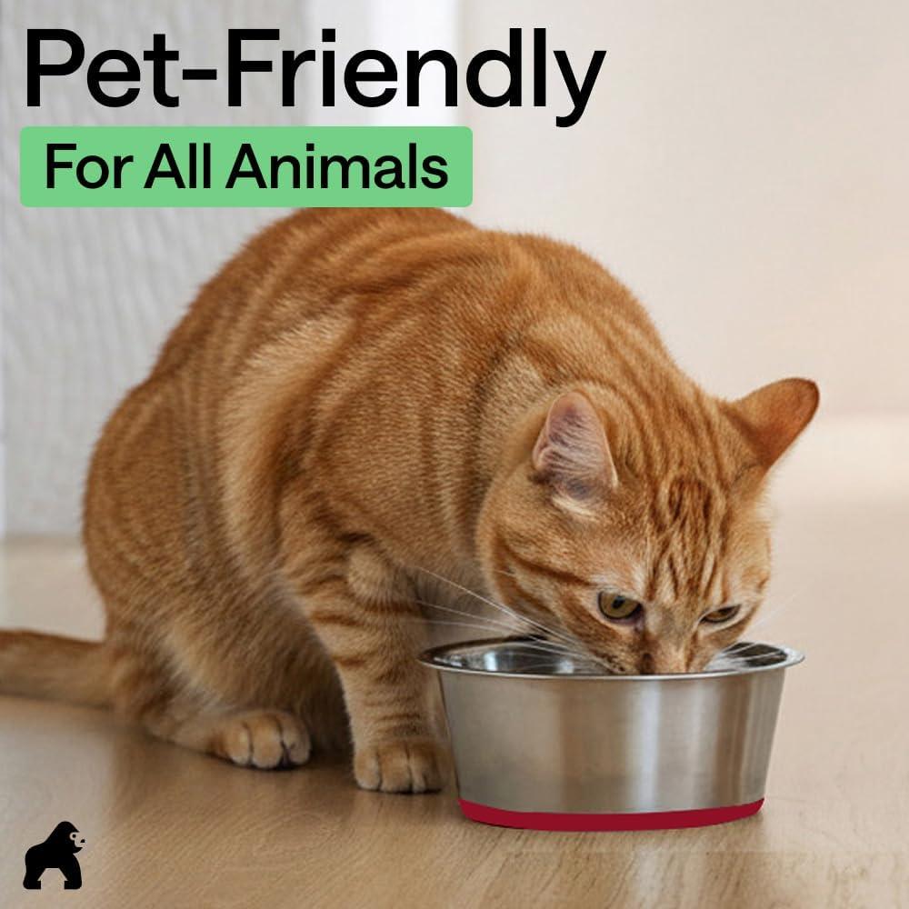 imageGORILLA GRIP Dog Bowls Holds 2 Cups Each 16 fl oz Heavy Duty Stainless Steel Food and Water Bowl for Feeding Dogs and Cats Dishwasher Safe Rust Resistant BPA Free Rubber Base Set of 2 BlackRed