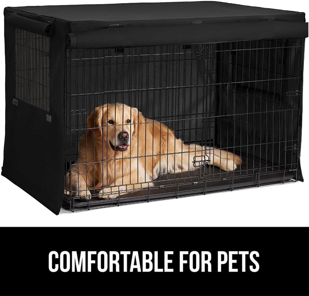 imageGORILLA GRIP Dog Crate Covers Compatible with Amazon Basics Dog Crates All Sides Open Privacy Cover Fits 36 Wire Kennel Breathable Mesh Windows Light Reducing Puppy Training Cage Topper BlackBlack