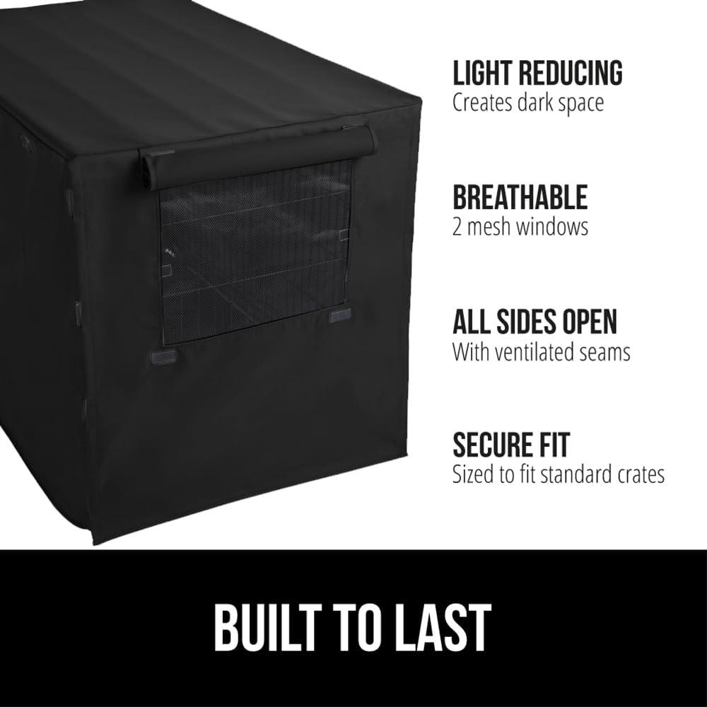 imageGORILLA GRIP Dog Crate Covers Compatible with Amazon Basics Dog Crates All Sides Open Privacy Cover Fits 36 Wire Kennel Breathable Mesh Windows Light Reducing Puppy Training Cage Topper BlackBlack