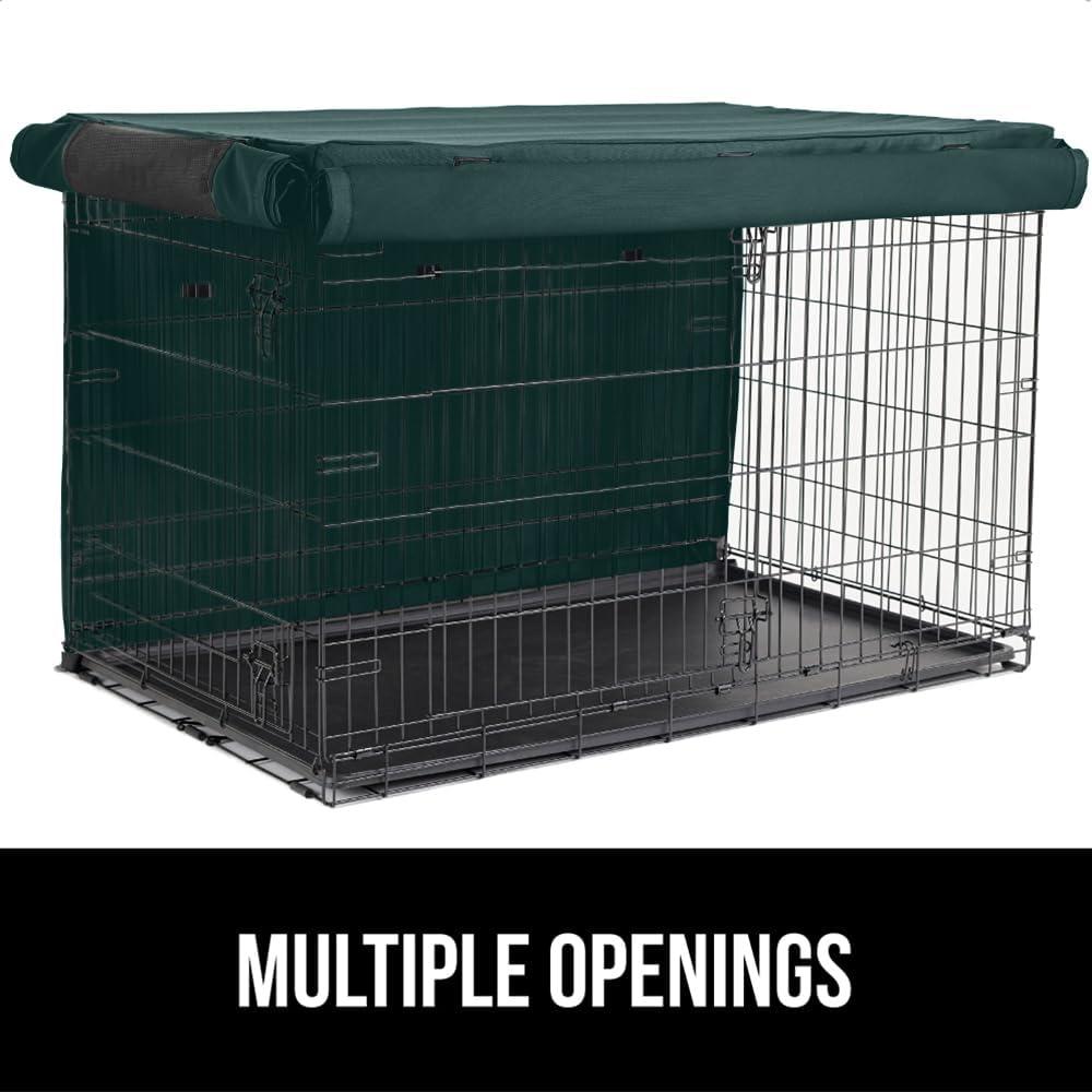 imageGORILLA GRIP Dog Crate Covers Compatible with Amazon Basics Dog Crates All Sides Open Privacy Cover Fits 36 Wire Kennel Breathable Mesh Windows Light Reducing Puppy Training Cage Topper BlackHunter Green