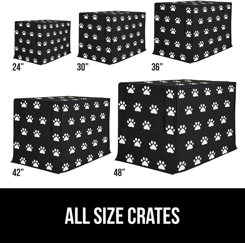 imageGORILLA GRIP Dog Crate Covers Compatible with Amazon Basics Dog Crates All Sides Open Privacy Cover Fits 36 Wire Kennel Breathable Mesh Windows Light Reducing Puppy Training Cage Topper BlackBlack Paw