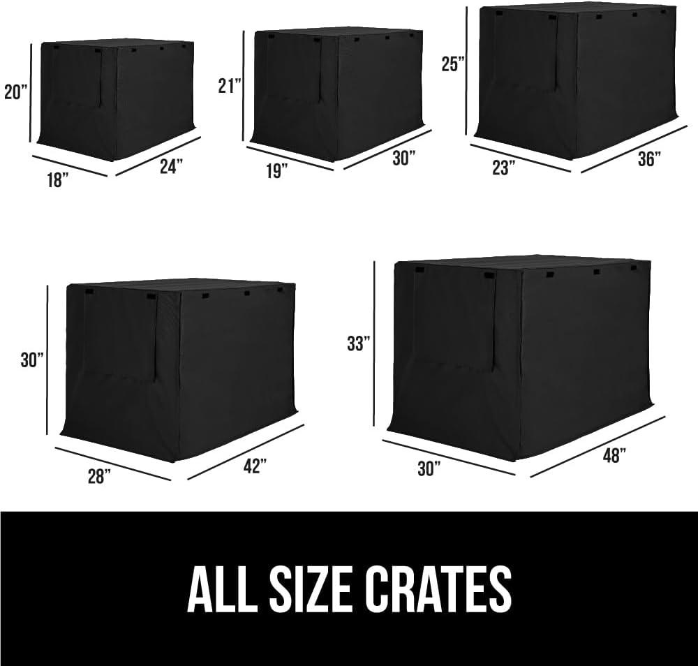 imageGORILLA GRIP Dog Crate Covers Compatible with Amazon Basics Dog Crates All Sides Open Privacy Cover Fits 36 Wire Kennel Breathable Mesh Windows Light Reducing Puppy Training Cage Topper BlackBlack