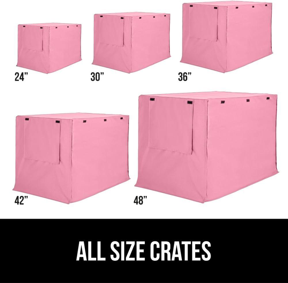 imageGORILLA GRIP Dog Crate Covers Compatible with Amazon Basics Dog Crates All Sides Open Privacy Cover Fits 36 Wire Kennel Breathable Mesh Windows Light Reducing Puppy Training Cage Topper BlackPink