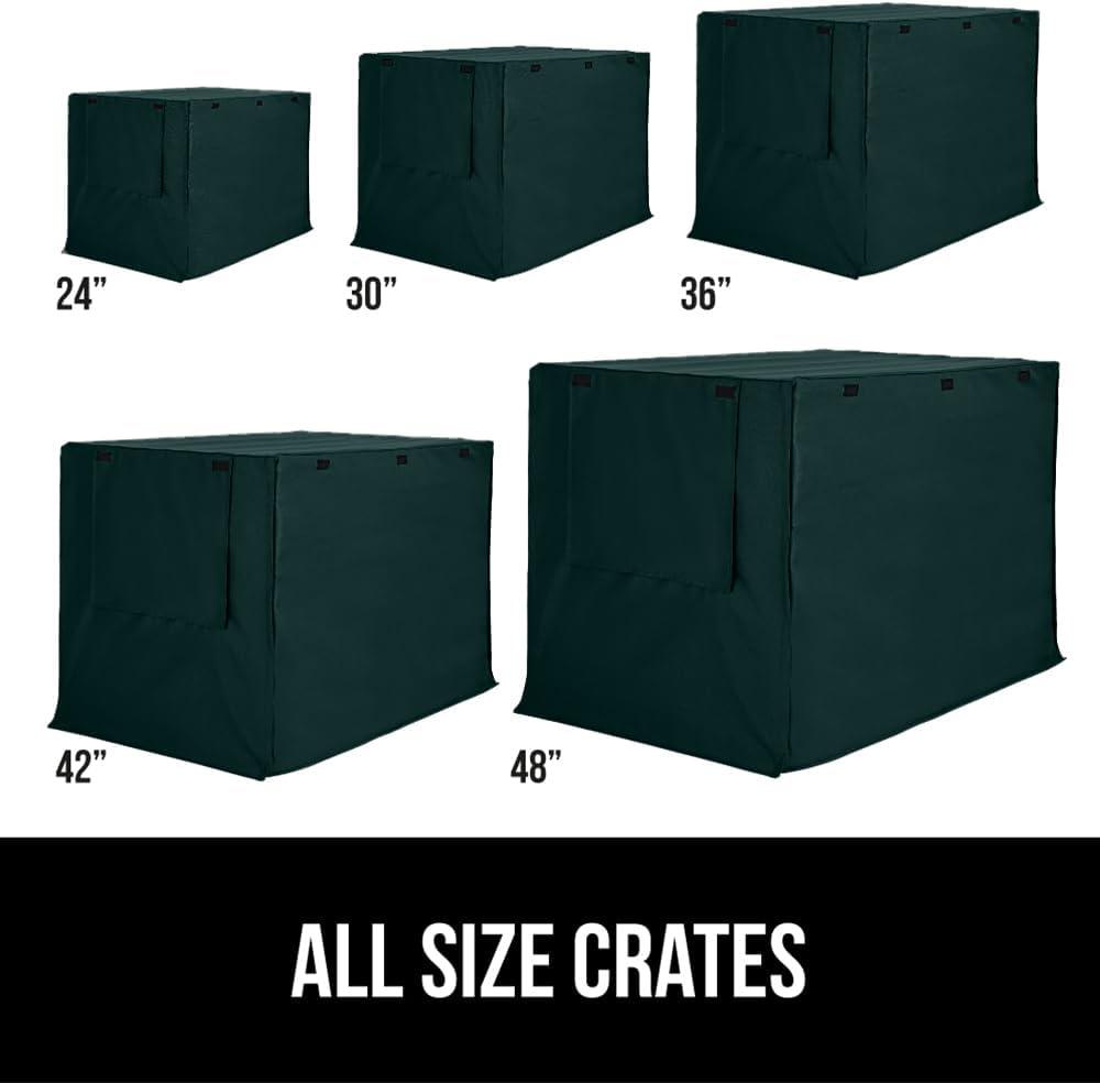 imageGORILLA GRIP Dog Crate Covers Compatible with Amazon Basics Dog Crates All Sides Open Privacy Cover Fits 36 Wire Kennel Breathable Mesh Windows Light Reducing Puppy Training Cage Topper BlackHunter Green