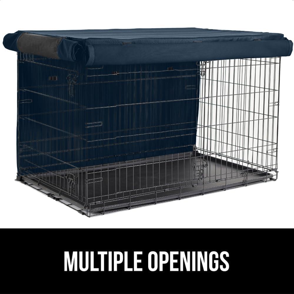 imageGORILLA GRIP Dog Crate Covers Compatible with Amazon Basics Dog Crates All Sides Open Privacy Cover Fits 36 Wire Kennel Breathable Mesh Windows Light Reducing Puppy Training Cage Topper BlackNavy