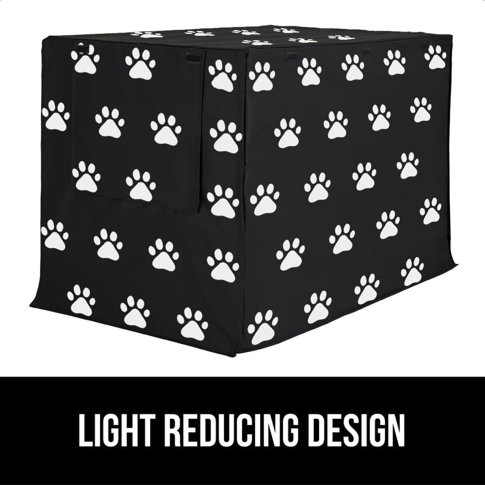 imageGORILLA GRIP Dog Crate Covers Compatible with Amazon Basics Dog Crates All Sides Open Privacy Cover Fits 36 Wire Kennel Breathable Mesh Windows Light Reducing Puppy Training Cage Topper BlackBlack Paw