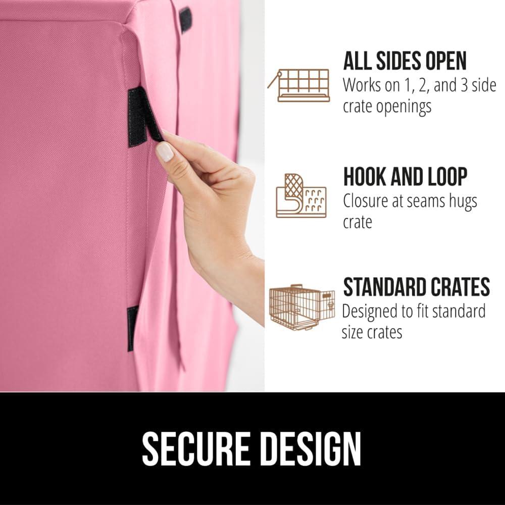 imageGORILLA GRIP Dog Crate Covers Compatible with Amazon Basics Dog Crates All Sides Open Privacy Cover Fits 36 Wire Kennel Breathable Mesh Windows Light Reducing Puppy Training Cage Topper BlackPink