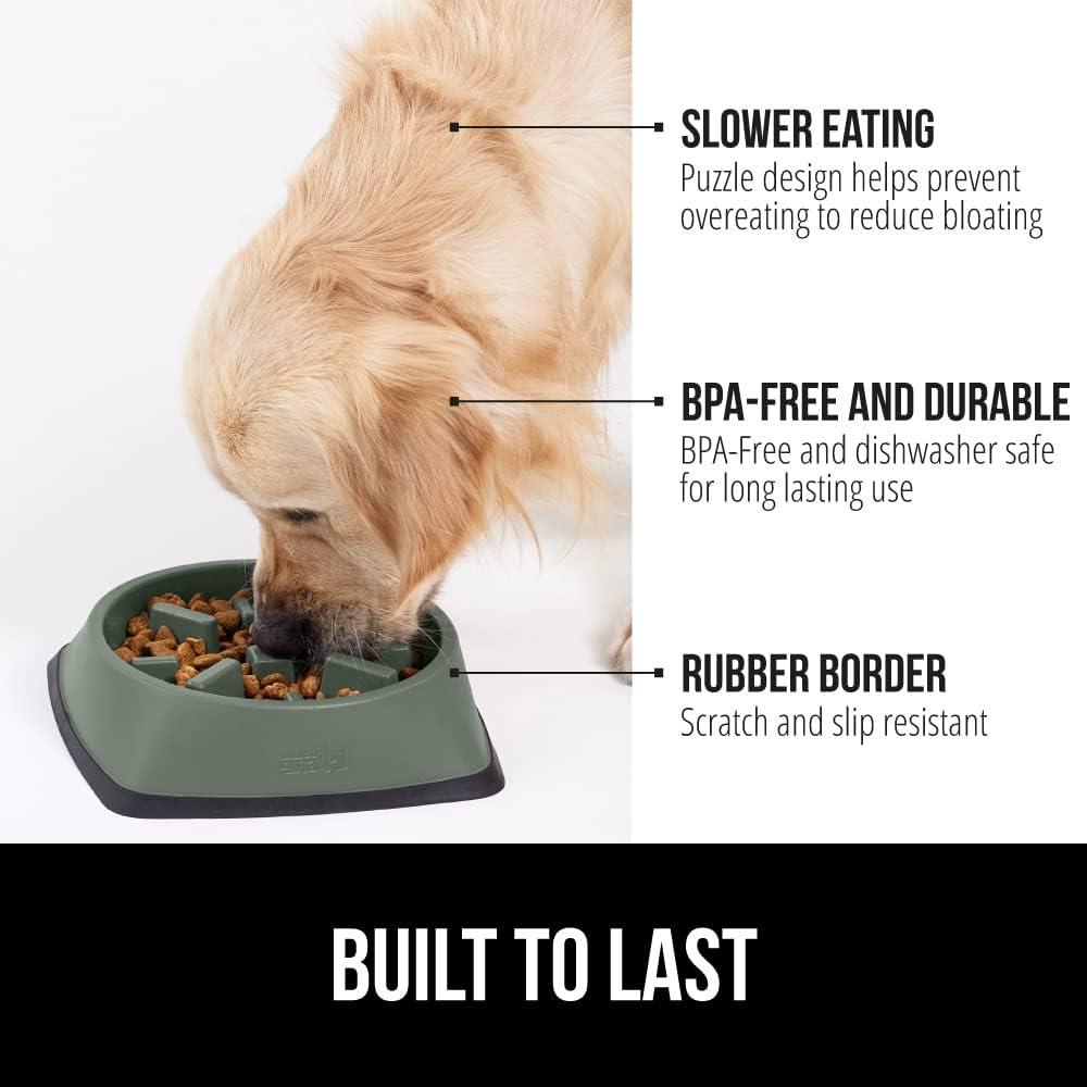 imageGORILLA GRIP Patented BPA Free Slow Feeder Dog Bowls Interactive Puzzle Toy for Dogs and Cats Food Training Enrichment Keeps Pets Busy and Prevents Puppy Overeating All Breeds 2 Cup GraySage